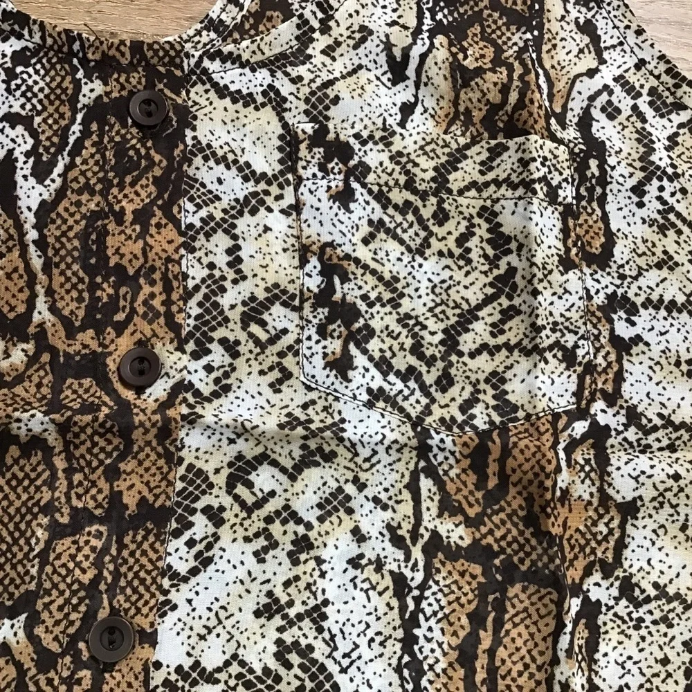 Nwot Timing Tank Top Size Small Crop Snakeskin Animal Print Black Brown - Picture 8 of 10